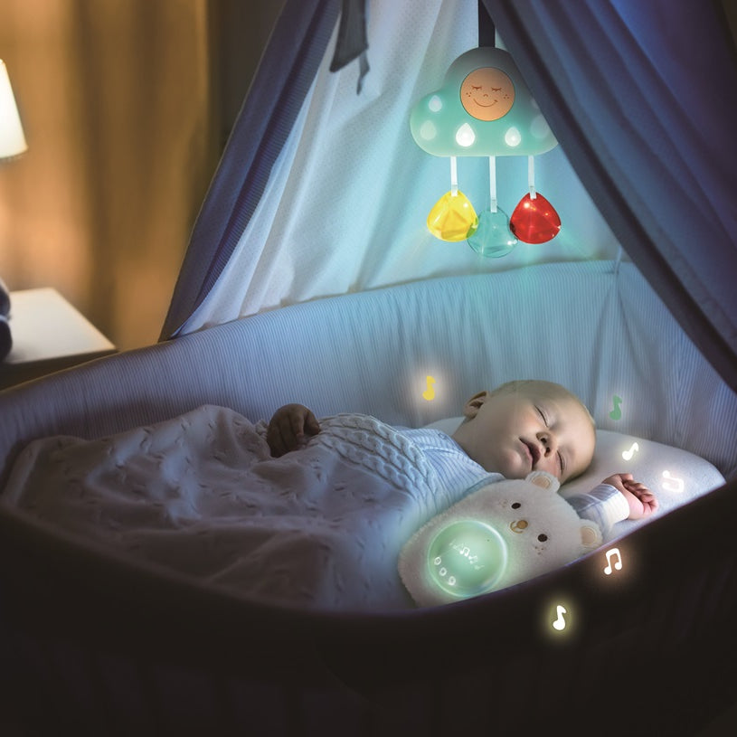 Hape Portable Baby White Noise Sound Machine My Music Pal - Huggy Bobo | White Noise, Personalized Recording, Lullabies & Plush Toy | Newborn Sleep Aid with Soft Night Light