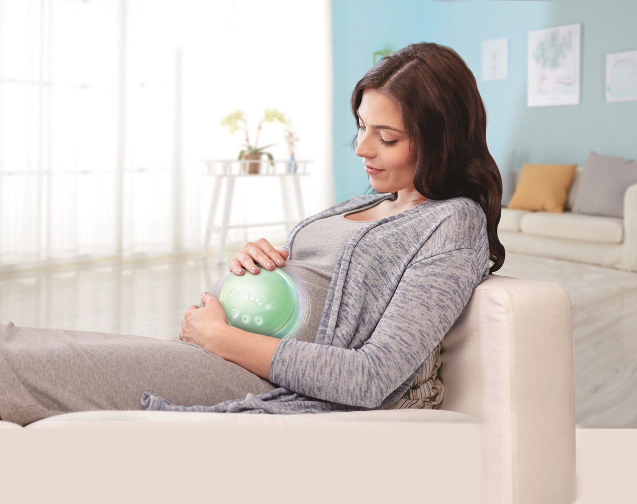 Hape Portable Baby White Noise Sound Machine My Music Pal - Huggy Bobo | White Noise, Personalized Recording, Lullabies & Plush Toy | Newborn Sleep Aid with Soft Night Light