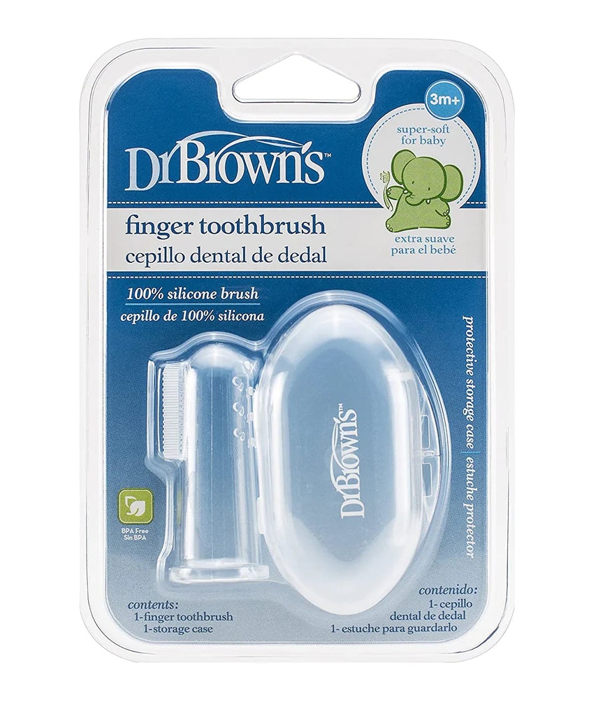 DR. BROWN'S SILICONE FINGER TOOTHBRUSH WITH CASE - MINIMEE KIDS
