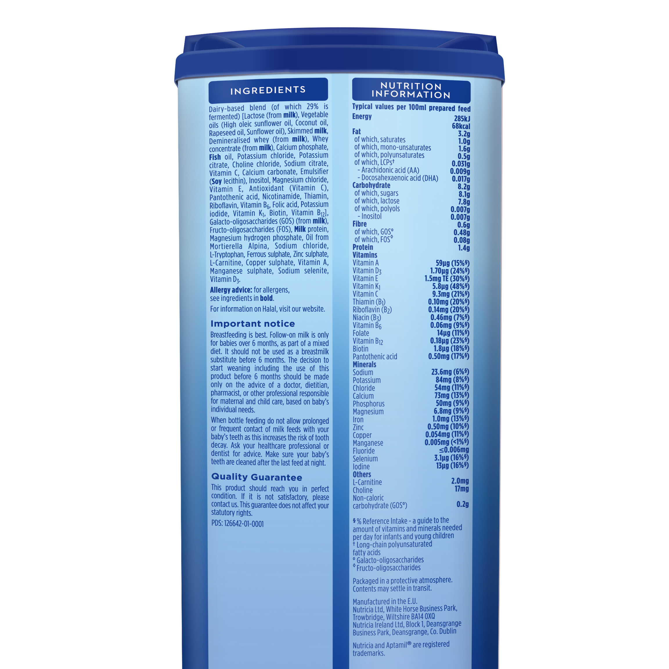 Aptamil Follow-On Milk Stage 2 (6-12 Months) | 800g | Made in EU Ireland | Advanced Nutrition for Growing Babies - MINIMEE KIDS