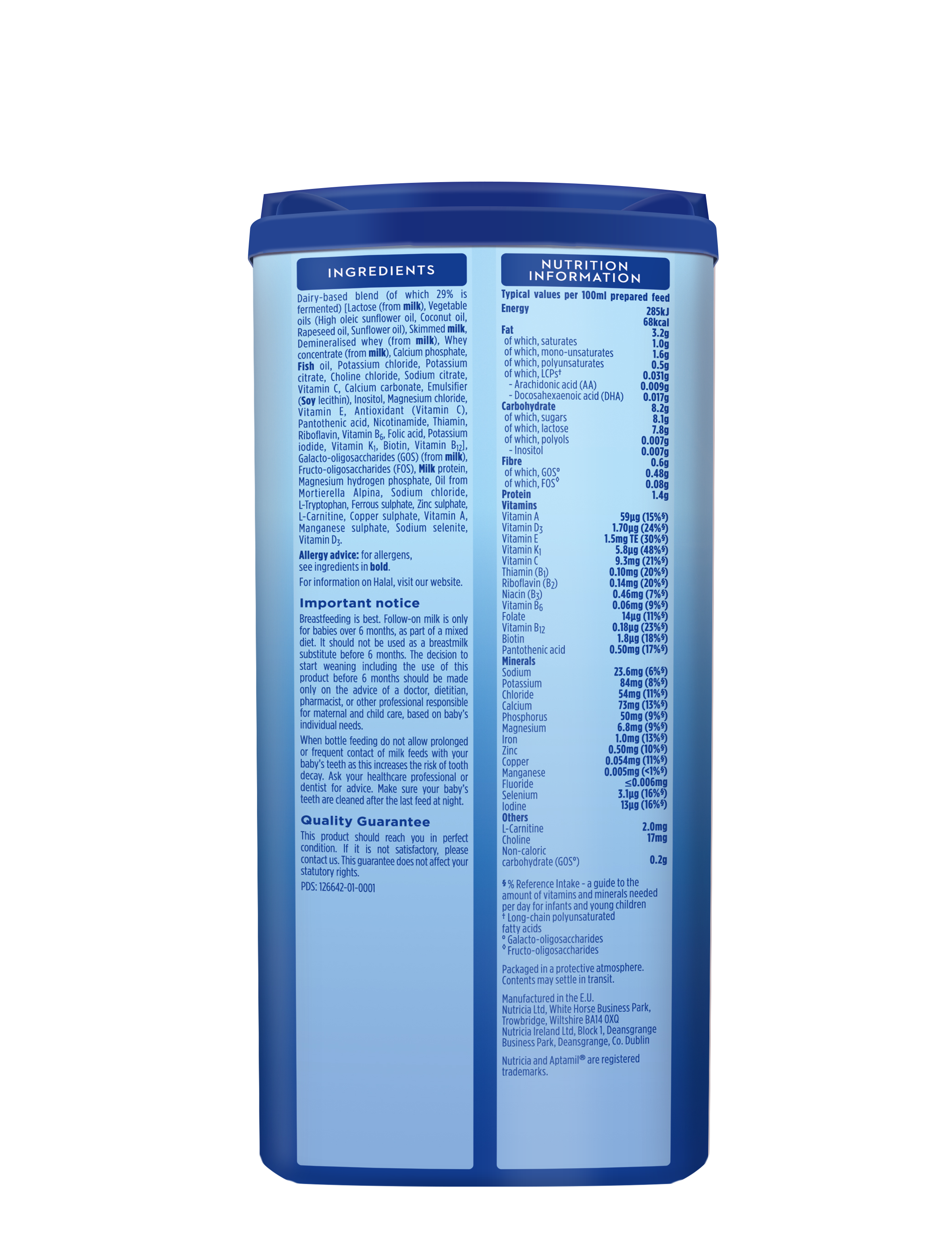 Aptamil Follow-On Milk Stage 2 (6-12 Months) | 800g | Made in EU Ireland | Advanced Nutrition for Growing Babies - MINIMEE KIDS