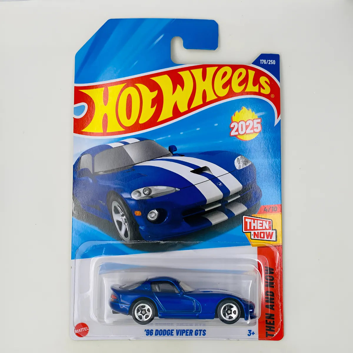 Hot Wheels '96 Dodge Viper GTS toy car in packaging on a white background