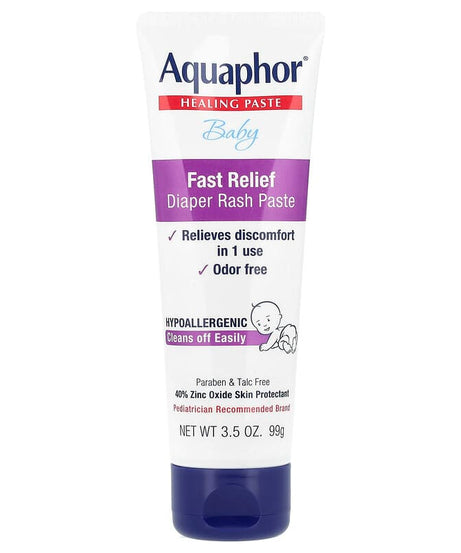 Aquaphor Baby Healing Paste with 40% Zinc Oxide (99g) | Maximum Strength Fast Relief Diaper Rash Paste | Pediatrician Recommended & Paraben-Free | Made in Mexico - US Sourced