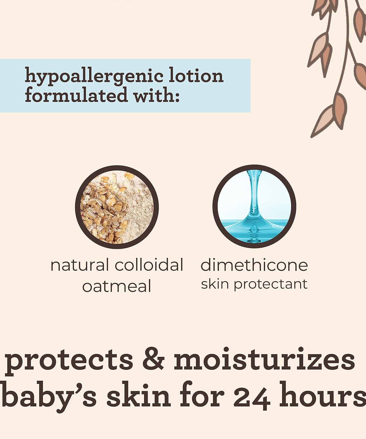 Aveeno Baby Daily Moisture Lotion with Natural Oat Flour (532ml) | 24-Hour Hydration for Newborns & Sensitive Skin | Pediatrician Recommended, Fragrance-Free & Non-Greasy | Made in Canada