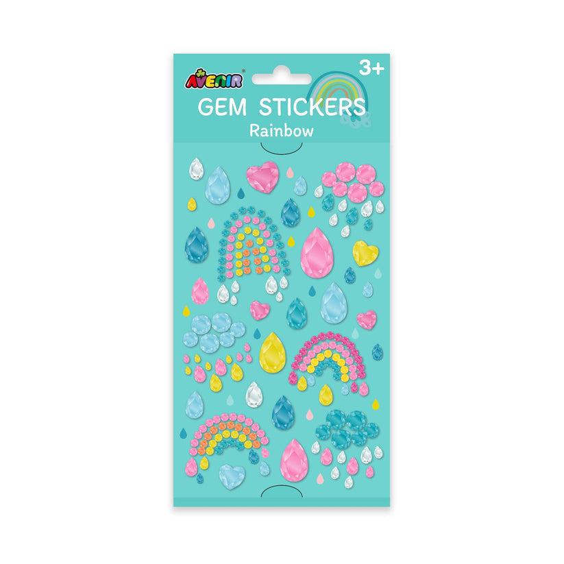 Avenir Gem Stickers for Kids – Self-Adhesive Rhinestone Craft Jewels in Assorted Styles (Flowers, Galaxy, Jewels, Rainbows) – Perfect for Arts & Crafts Projects, Personalization, and Creative Decoration – Ages 3+