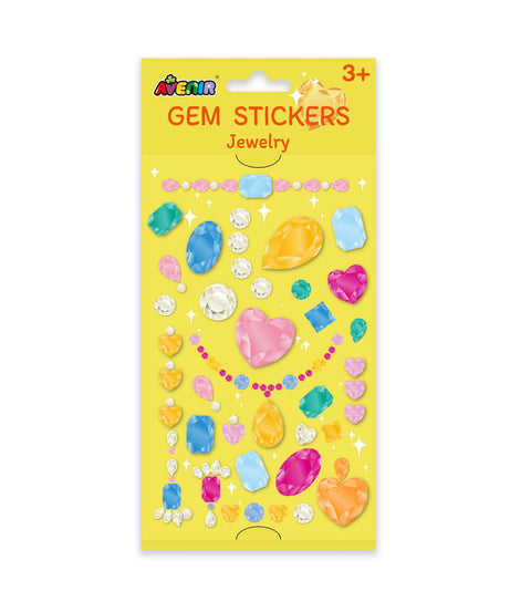 Avenir Gem Stickers for Kids – Self-Adhesive Rhinestone Craft Jewels in Assorted Styles (Flowers, Galaxy, Jewels, Rainbows) – Perfect for Arts & Crafts Projects, Personalization, and Creative Decoration – Ages 3+