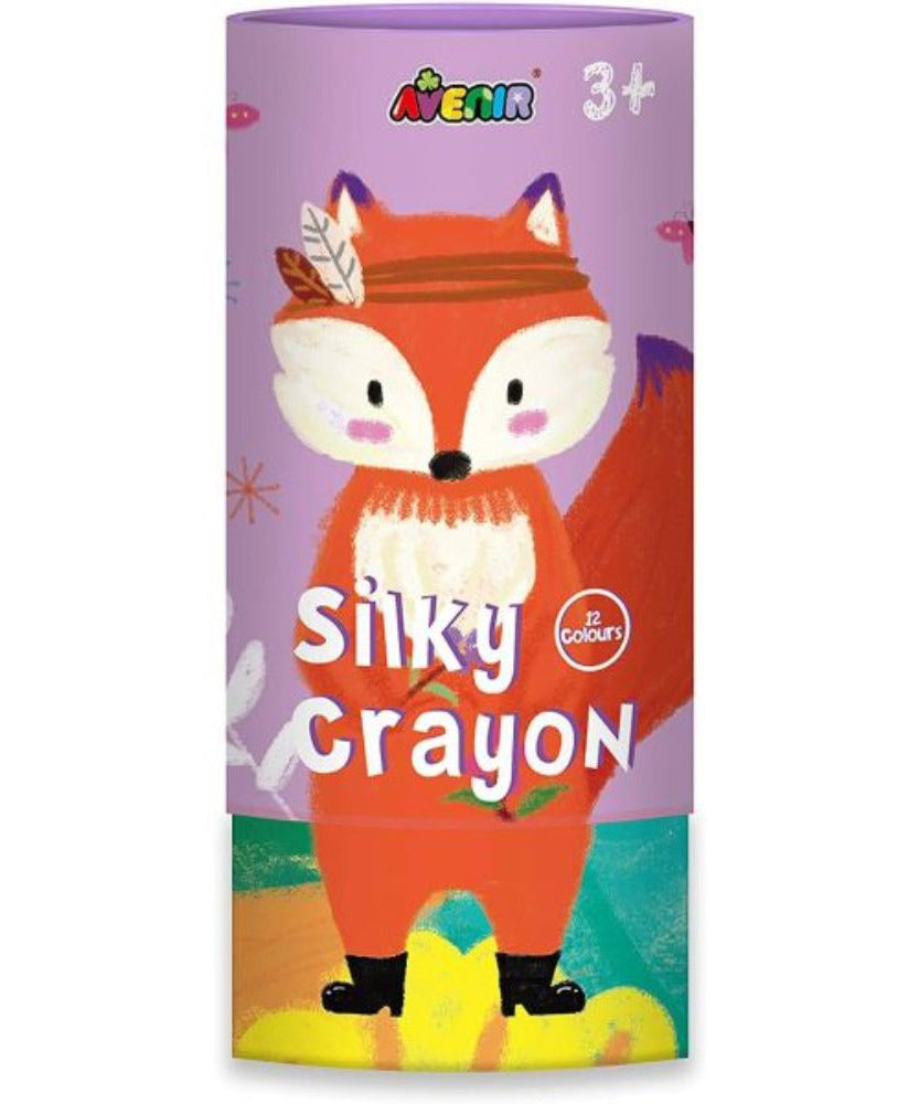 Avenir Silky Crayons Art Set - 12 Vibrant Water-Soluble Colors for Kids - 3-in-1 Versatility (Crayon, Pastel & Watercolor) with Lipstick-Style Twist Tubes - Safe & Non-Toxic for Ages 3+