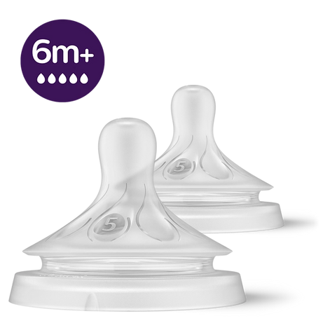 Philips Avent Natural Response Teat for 6+ Months | Flow 5 Teats (2-Pack) | SCY965/02