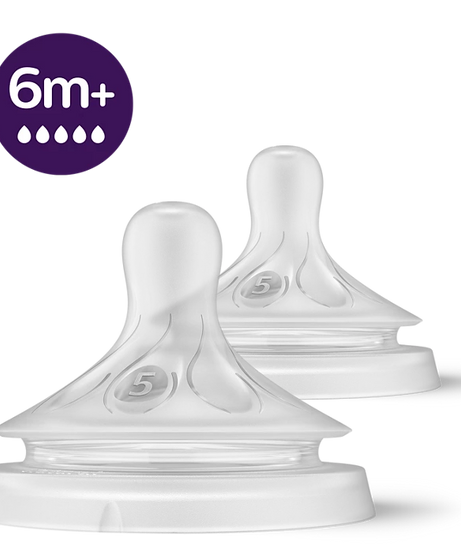 Philips Avent Natural Response Teat for 6+ Months | Flow 5 Teats (2-Pack) | SCY965/02 - MINIMEE KIDS