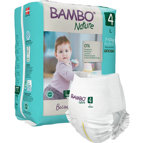 Bambo Nature Pant Style Diapers 4 - L 7-12 kg (Pack of 20) | Skin-Friendly & Eco-Friendly - MINIMEE KIDS