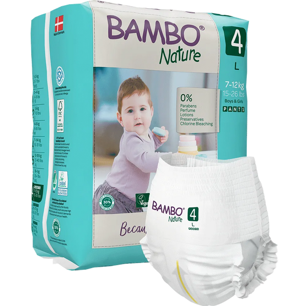 Bambo Nature Pant Style Diapers 4 - L 7-12 kg (Pack of 20) | Skin-Friendly & Eco-Friendly - MINIMEE KIDS