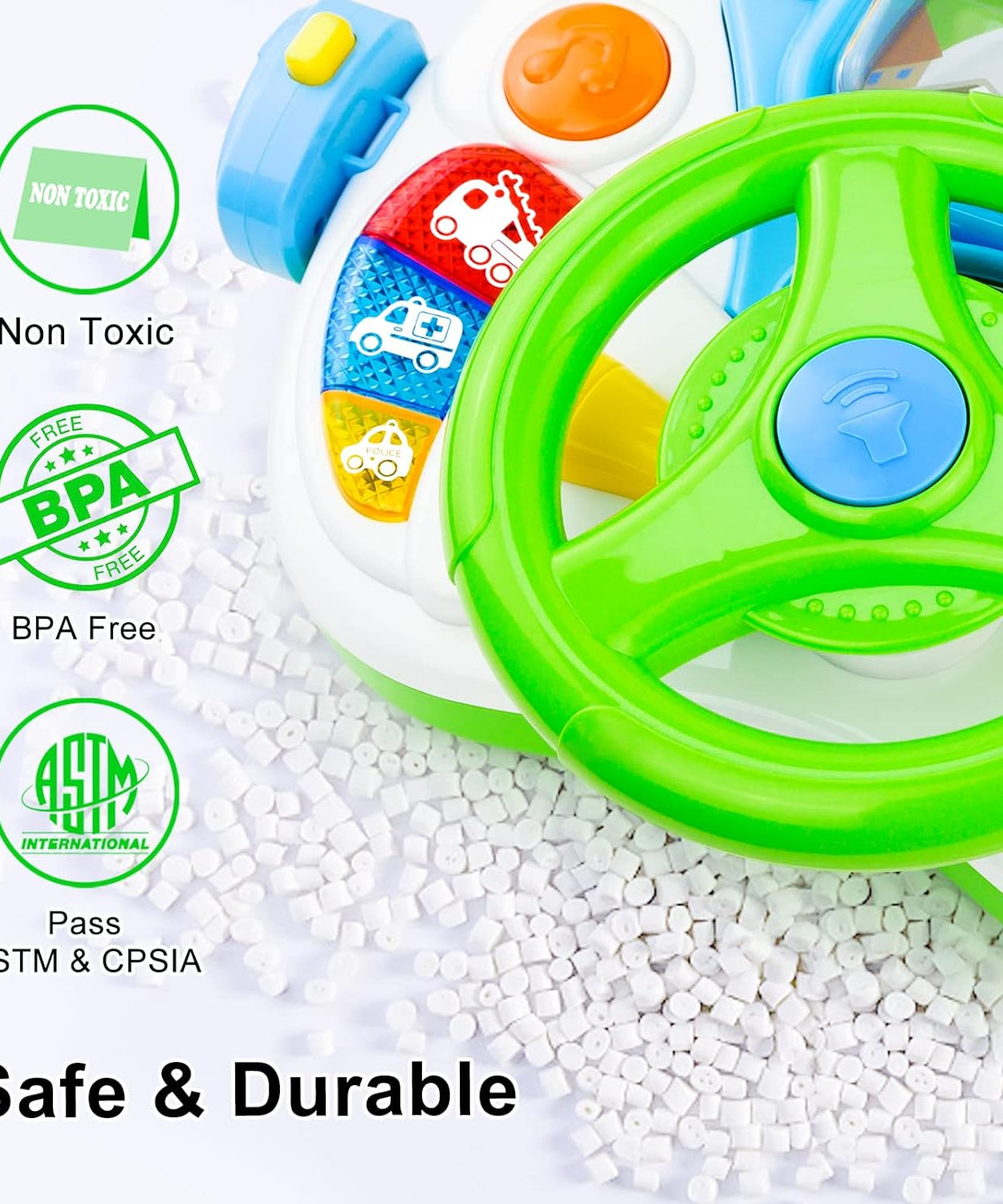 Baoli Dreaming Party Simulated Driver | Steering Wheel Toys with Light & Music for Girls & Boys | Educational Simulation Driving Toy for Ages 1-5 - MINIMEE KIDS