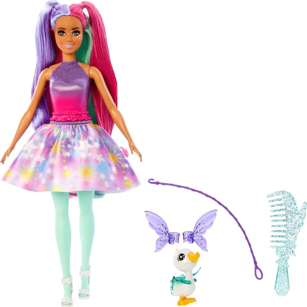 Barbie A Touch Of Magic The Glyph Doll with Fantasy Outfit, Ombre Bodice & Pet Duck – Includes Wing Accessories & Comb – Magical Gift for Kids 3+ Years | JCW50