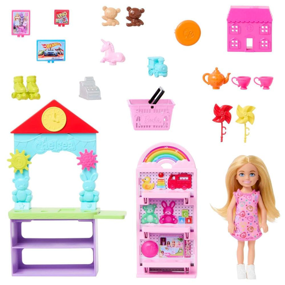 Barbie Chelsea Can Be…™ Toy Store Playset with Blonde Doll, Shop Counter, Display Stand & 15+ Accessories for Imaginative Shopping Play