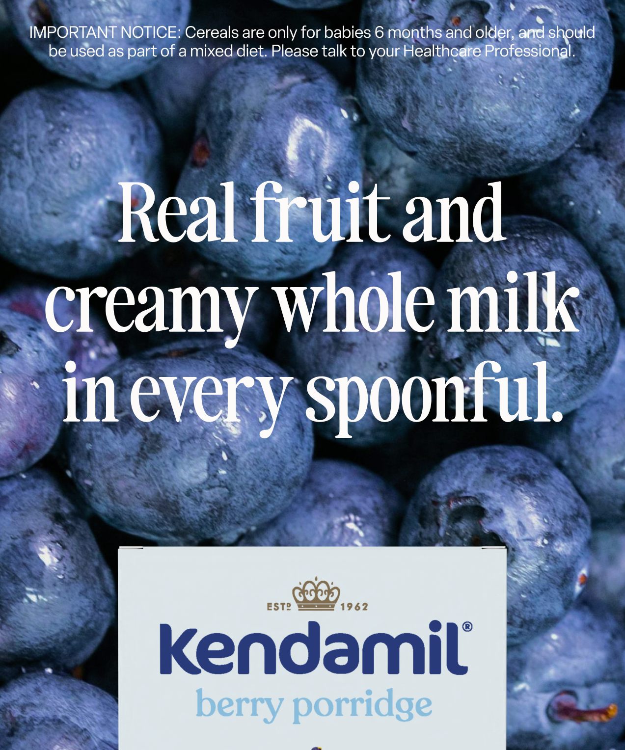 Kendamil Berry Porridge for Babies & Toddlers (7+ Months) | No Added Sugar, No Palm Oil & Vegetarian Friendly Weaning Cereal - MINIMEE KIDS