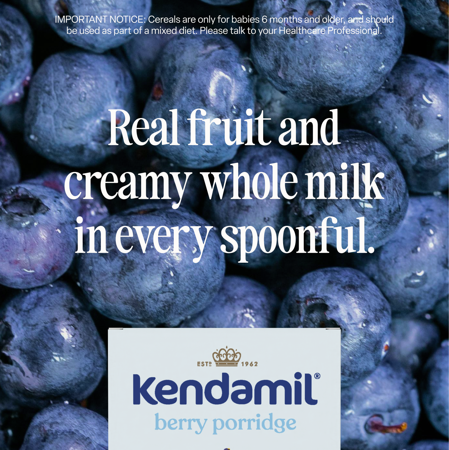 Kendamil Berry Porridge for Babies & Toddlers (7+ Months) | No Added Sugar, No Palm Oil & Vegetarian Friendly Weaning Cereal - MINIMEE KIDS