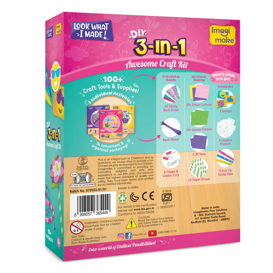 imagi make DIY 3-in-1 Awesome Craft Kit - MINIMEE KIDS