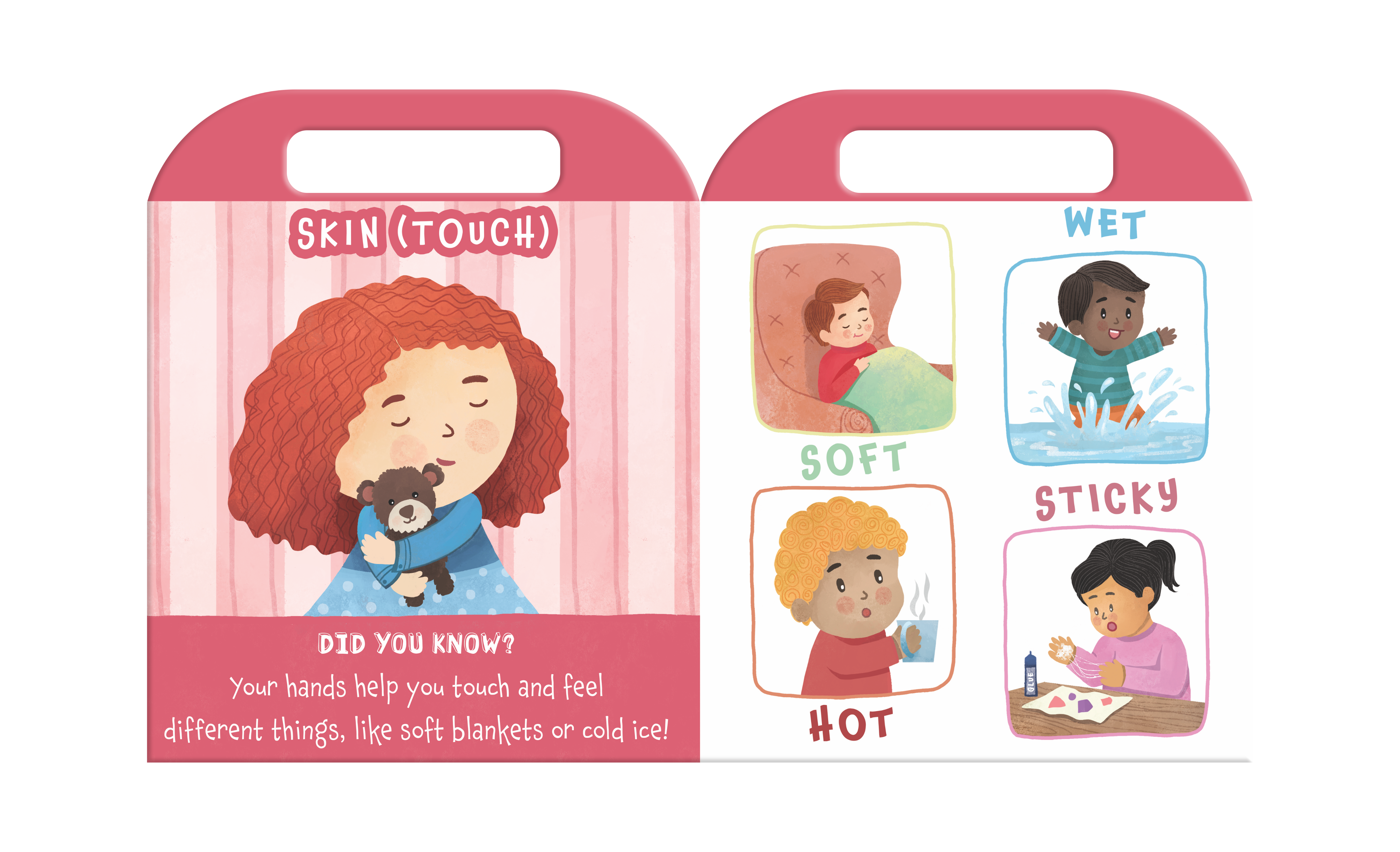 My Carry-Along Book of Senses – Interactive Toddler Board Book with Built-In Handle for Sensory Awareness, Five Senses Early Learning, and On-The-Go Discovery