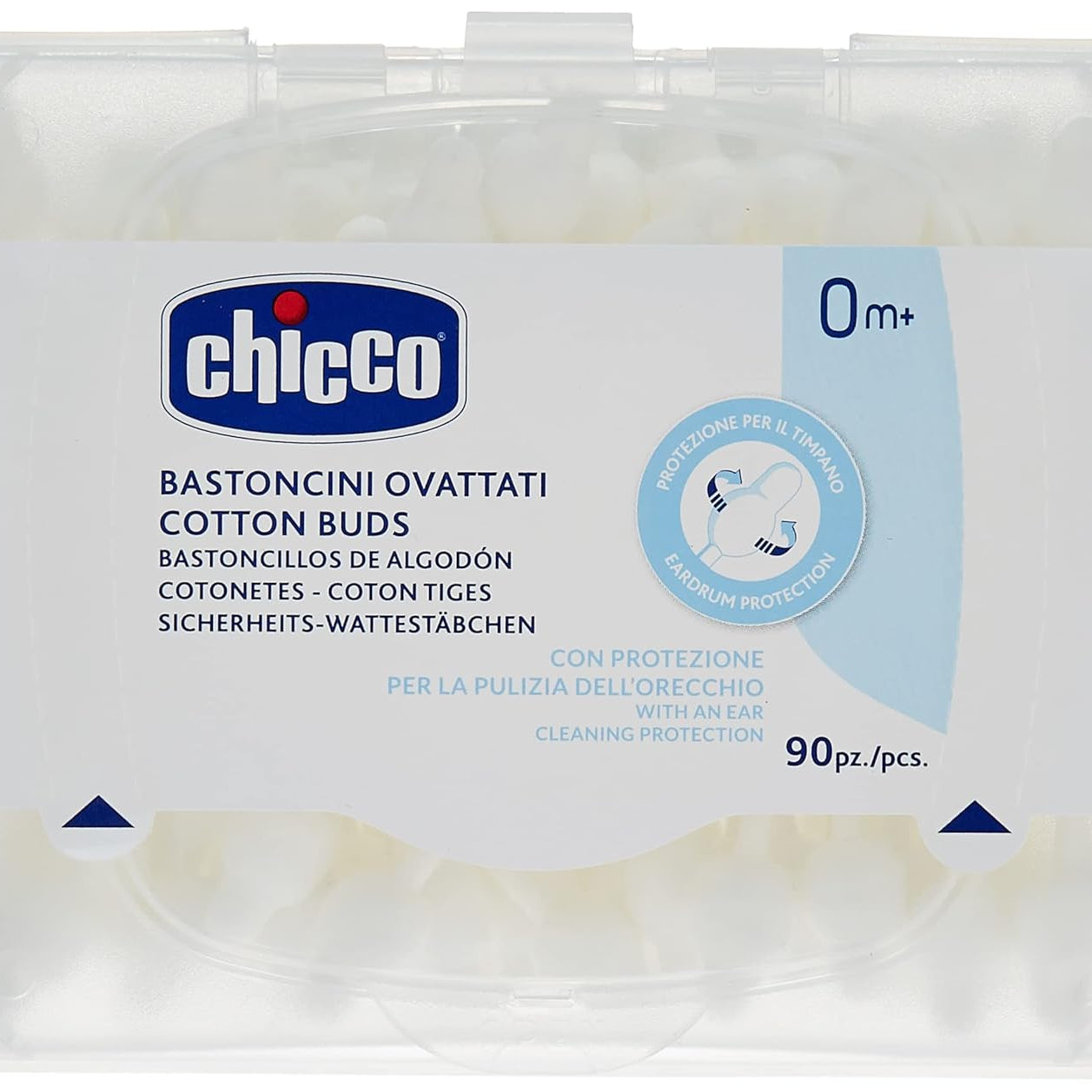 Chicco biodegradable Cotton Buds with Eardrum Protection - 90 Pcs