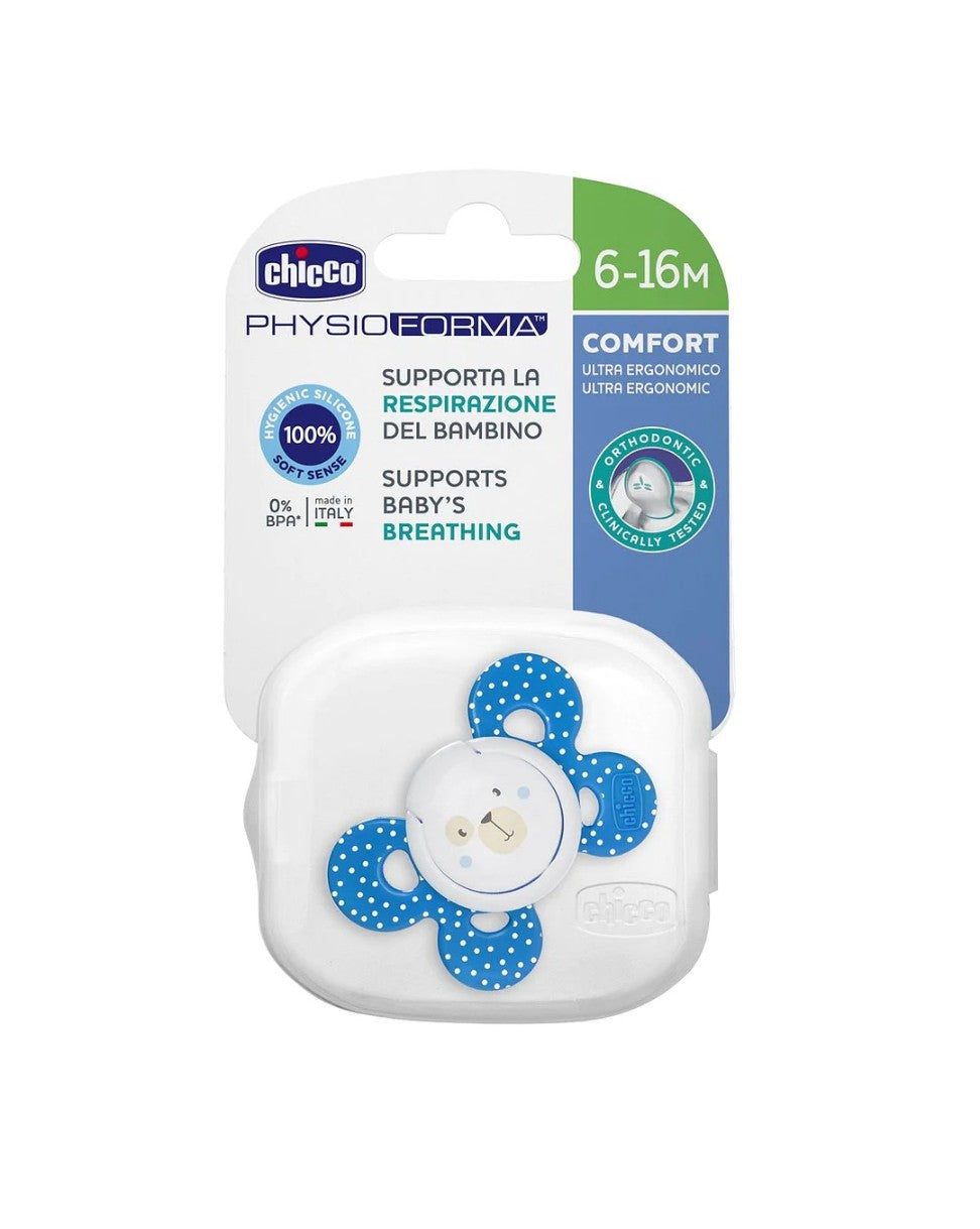 Chicco Physio Forma Comfort Soother for 6-16 Months | Orthodontic Pacifier with Easy-to-Breathe Design
