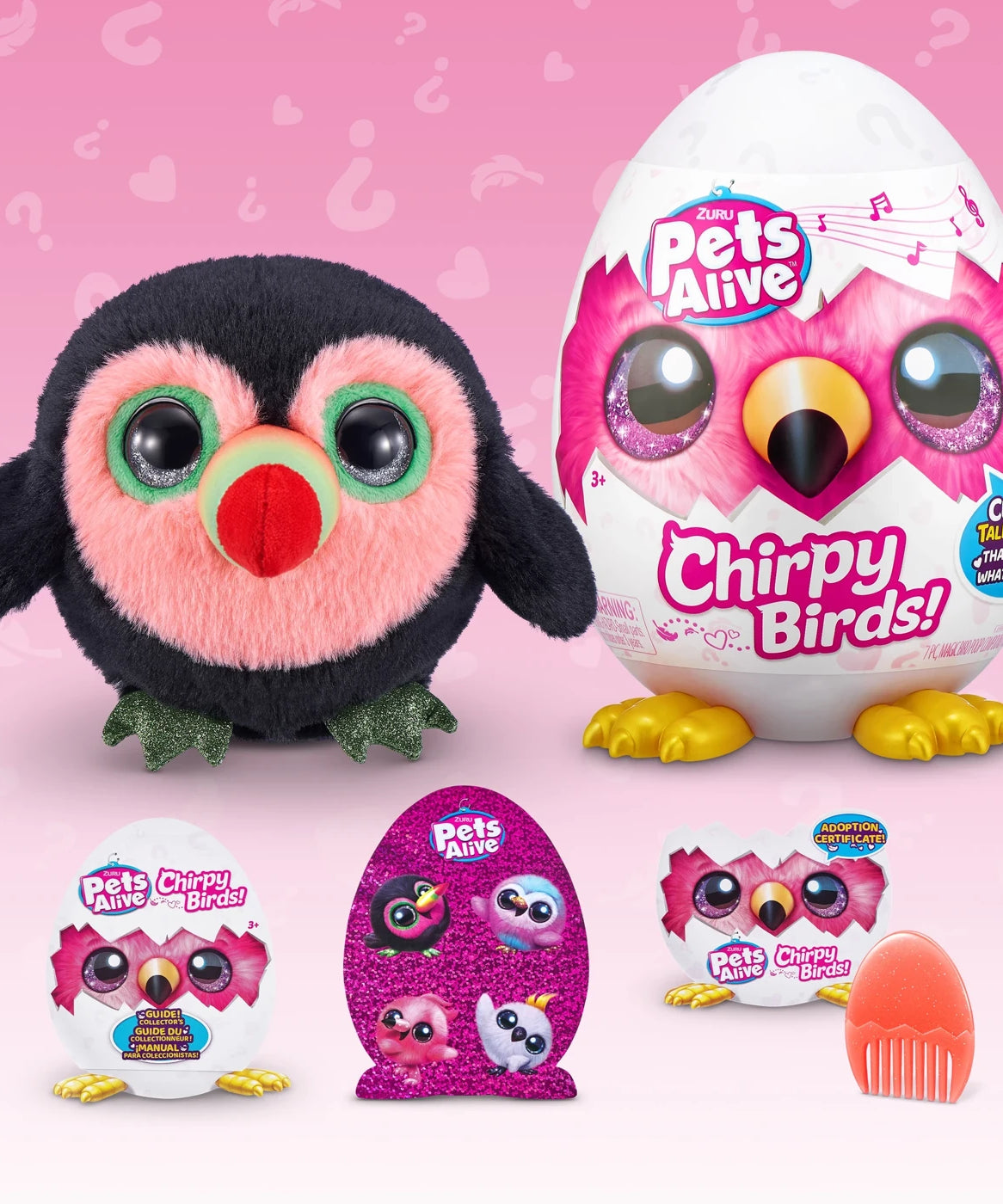ZURU Pets Alive Chirpy Birds | Electronic Pet That Speaks with Giant Surprise Egg, Stickers, Comb, and Fluffy Clay - MINIMEE KIDS