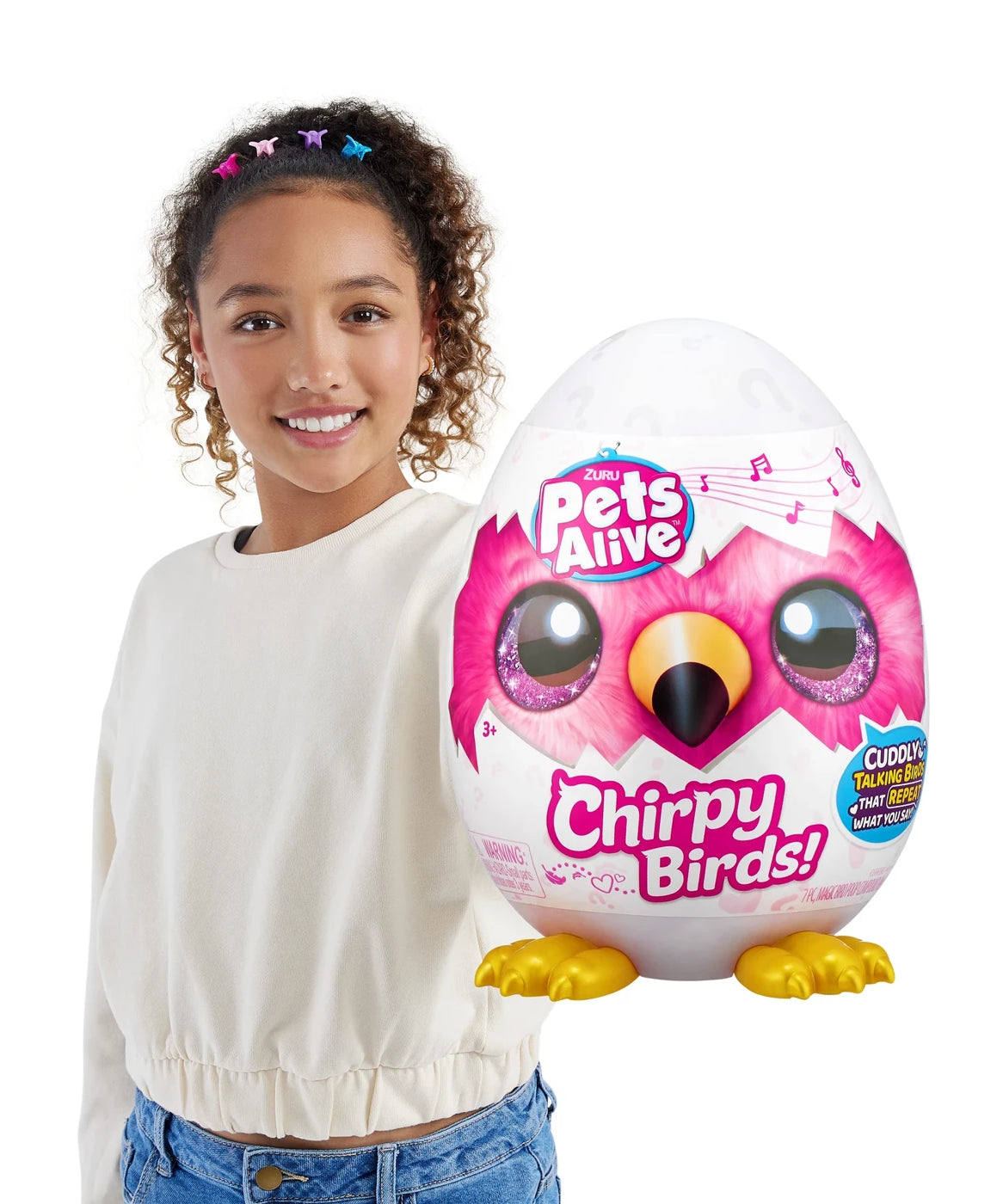 ZURU Pets Alive Chirpy Birds | Electronic Pet That Speaks with Giant Surprise Egg, Stickers, Comb, and Fluffy Clay - MINIMEE KIDS