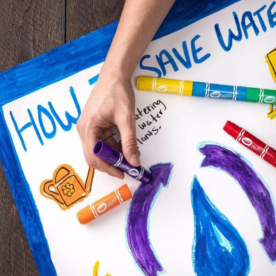 Crayola Project Quick-Dry Paint Sticks - 6 Vibrant Colors for Kids | Dries in Under 60 Seconds | Mess-Free Poster Paints for Signs, Posters & Crafts