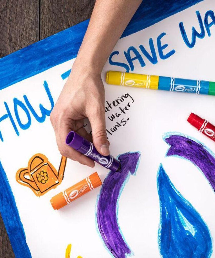Crayola Project Quick-Dry Paint Sticks - 6 Vibrant Colors for Kids | Dries in Under 60 Seconds | Mess-Free Poster Paints for Signs, Posters & Crafts