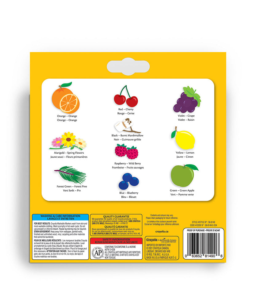 Crayola Scentsations Washable Broad Line Markers – Pack of 10 Sweet Scented Colors | Fun Fruity Fragrances for Kids Art & Crafts | Bold Washable Ink & Durable Tips