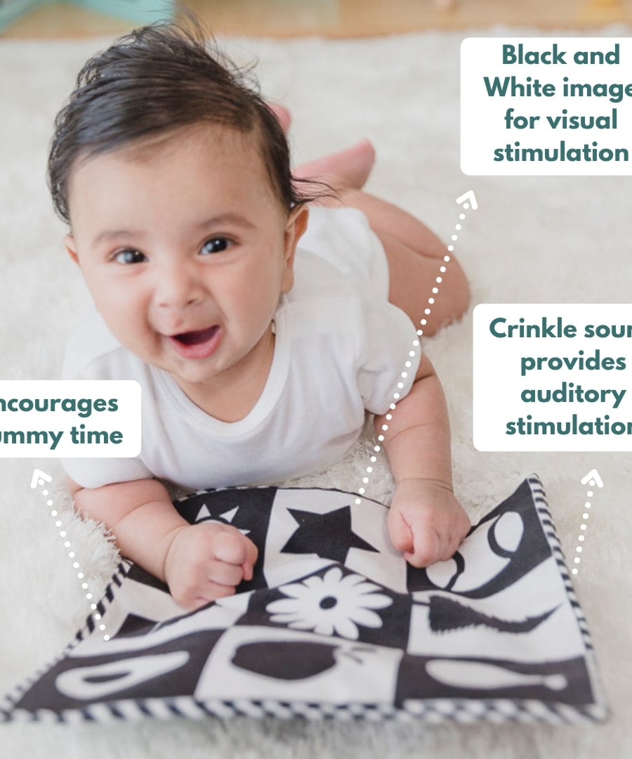 Curious Cub Play & Learn Montessori Kit | Level 1 for 0-3 Months | 9 Engaging Sensory & Developmental Toys for Newborns | High Contrast, Auditory & Motor Skill-Boosting Playset | Made in India - MINIMEE KIDS
