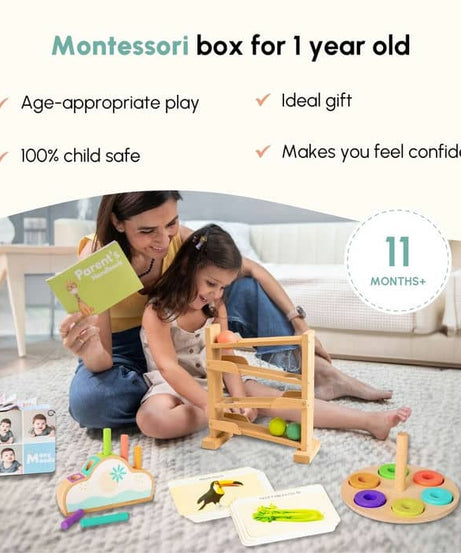Curious Cub Level 6 Play & Learn Montessori Kit (11-12 Months+) | 7-Piece Educational Toy Set for Logic, Coordination & Emotional Intelligence | minimee kids