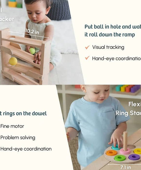Curious Cub Level 6 Play & Learn Montessori Kit (11-12 Months+) | 7-Piece Educational Toy Set for Logic, Coordination & Emotional Intelligence | minimee kids