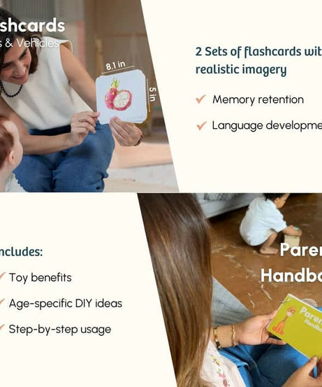 Curious Cub Level 7 Play & Learn Montessori Kit (13 Months+) | 8-Piece Educational Toy Set for Size Discrimination, Hand Strength & Vocabulary | minimee kids