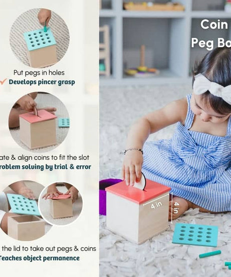 Curious Cub Level 7 Play & Learn Montessori Kit (13 Months+) | 8-Piece Educational Toy Set for Size Discrimination, Hand Strength & Vocabulary | minimee kids