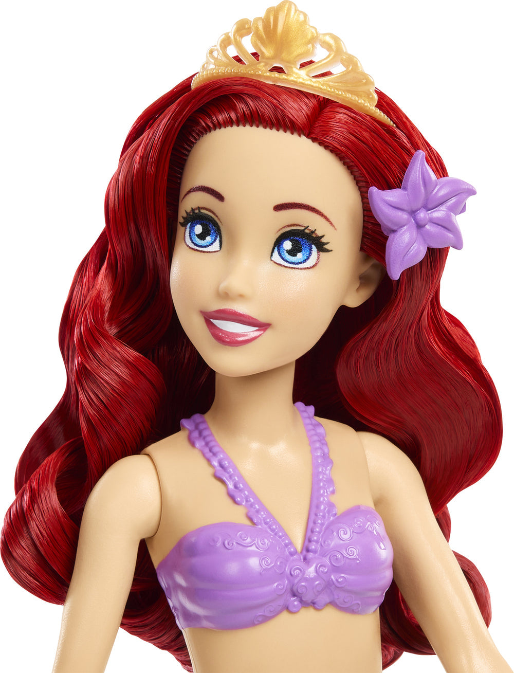 Disney Princess Swim and Sand Ariel Doll – Little Barbie Mermaid Toy with Shell Pool, Moldable Sand, Sand Molds & 5 Accessories for Kids 3+ Years