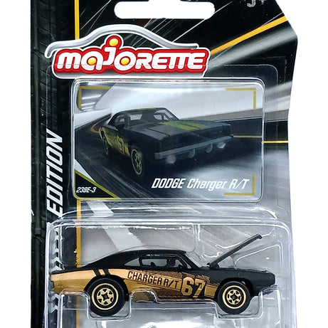 Majorette Limited Edition 9 Die-Cast Cars | 1:64 Scale Black & Gold Collector Series | Includes Audi Q4 e-tron, Porsche 917, Dodge Charger R/T & More | Pack of 1 | For Ages 3+
