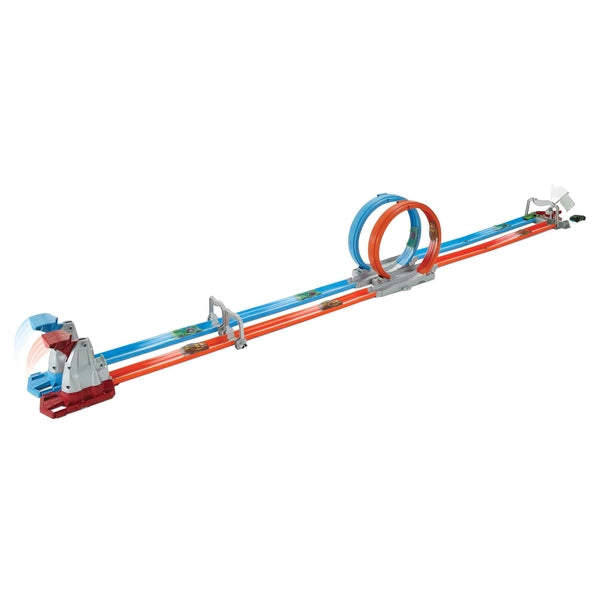 Hot Wheels Stunt Tracks - Double Loop Dash Track Set | 2 Loops, 2 Cars, Head-to-Head Racing | 5+ Years - GFH85