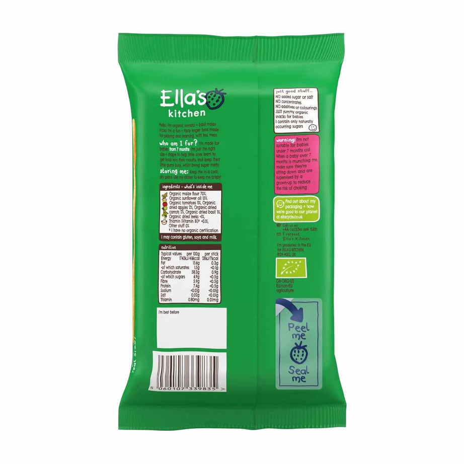Ella's Kitchen Tomato + Basil Melty Sticks From 7 Months Babies - Organic