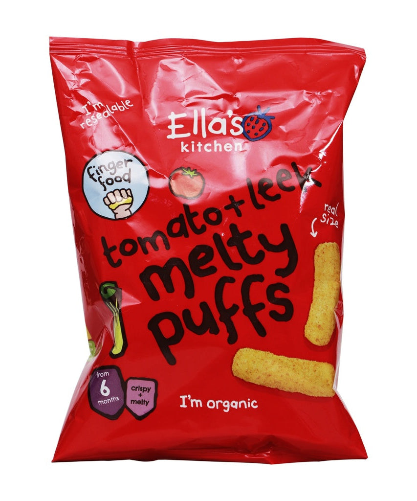 Ella's Kitchen Tomato + leek Melty Puffs from 6 Months | Organic - 20g