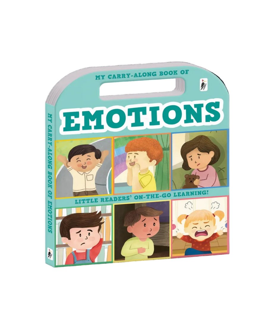 Children's book titled 'My Carry-Along Book of Emotions' with illustrations on the cover.