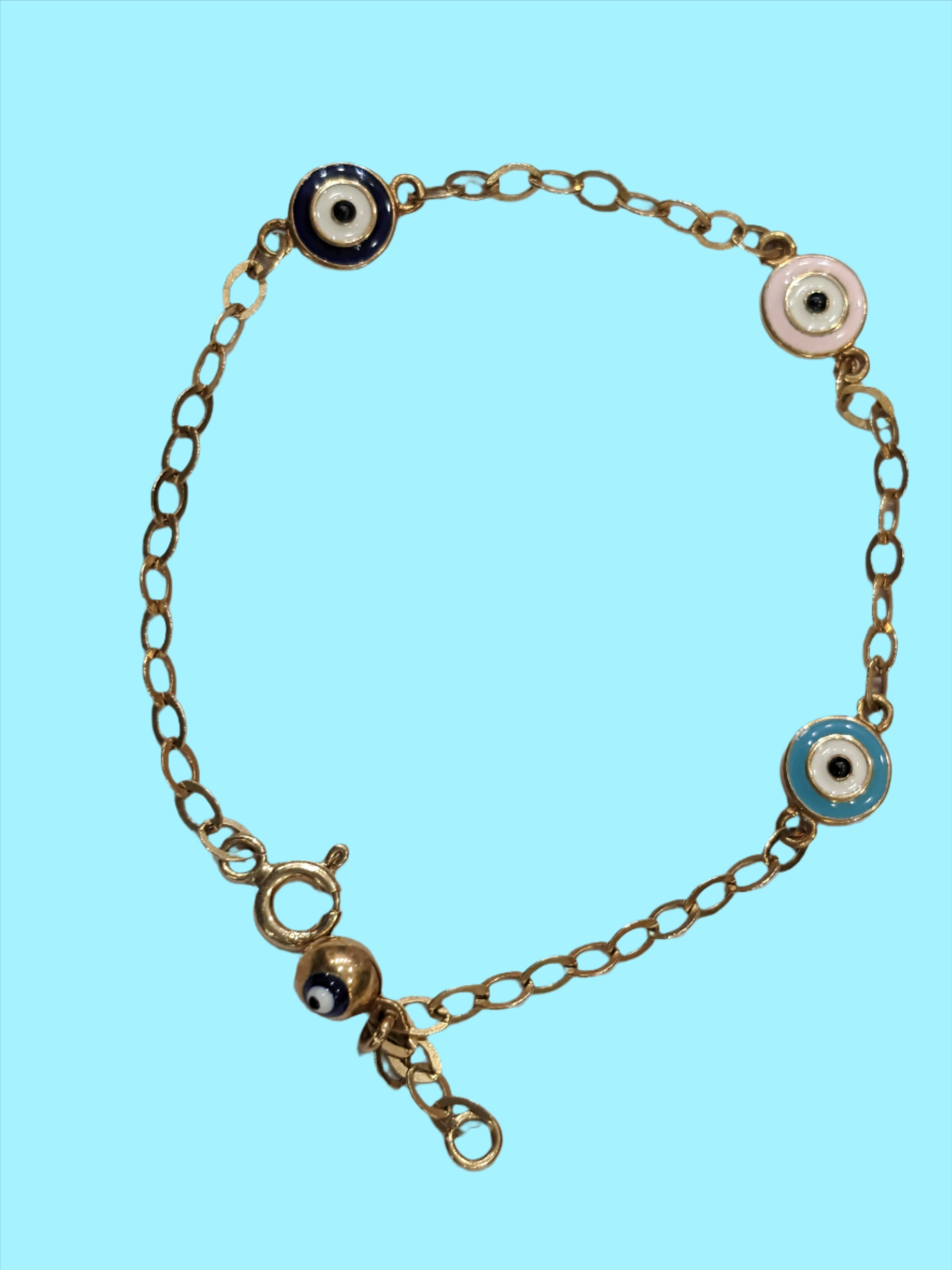 Evil Eye Protective & Stylish Bracelet for Kids - 18k Gold