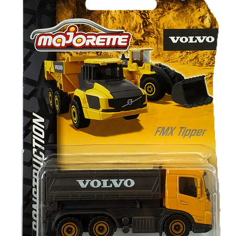 Majorette Volvo Construction Series (6 Assorted Models), Officially Licensed Die-Cast Metal Toy Vehicles with Moving Parts, for Kids and Collectors Aged 3+
