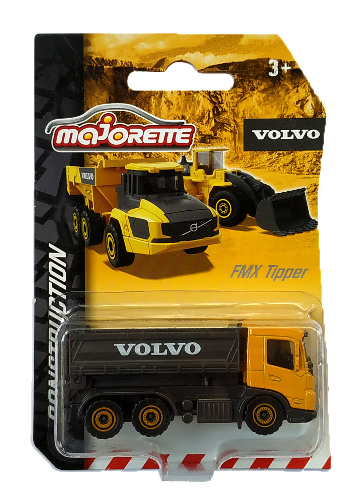 Majorette Volvo Construction Series (6 Assorted Models), Officially Licensed Die-Cast Metal Toy Vehicles with Moving Parts, for Kids and Collectors Aged 3+