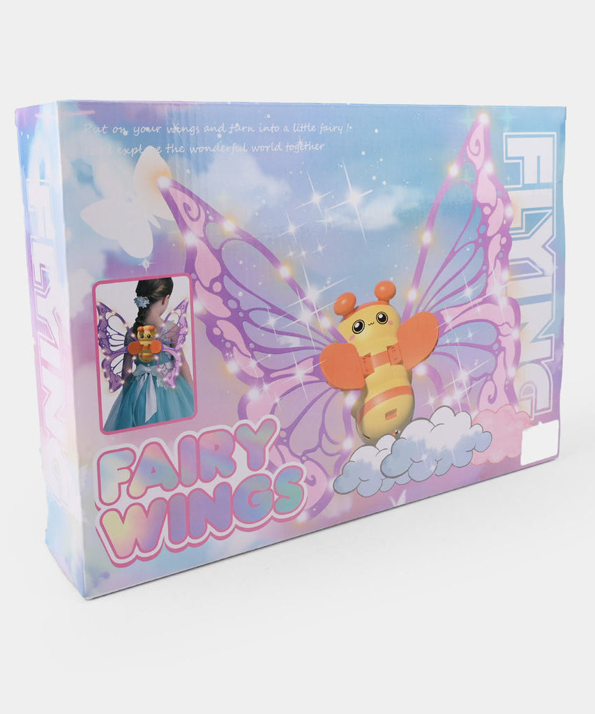 Flapping Bee Fairy Wings with Lights & Music – Motion-Activated Flying Bee Toy for Kids, Safe Non-Toxic, Interactive & Imaginative Play, Portable Gift (Box 9"x15")