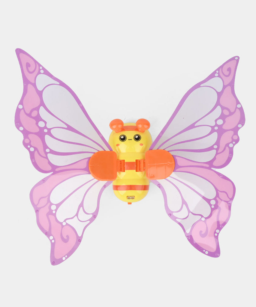 Flapping Bee Fairy Wings with Lights & Music – Motion-Activated Flying Bee Toy for Kids, Safe Non-Toxic, Interactive & Imaginative Play, Portable Gift (Box 9"x15")