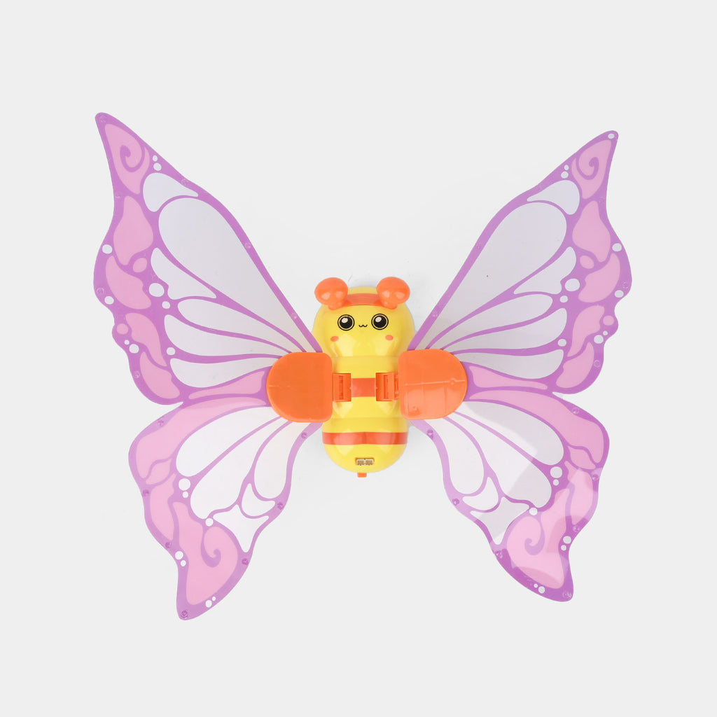 Flapping Bee Fairy Wings with Lights & Music – Motion-Activated Flying Bee Toy for Kids, Safe Non-Toxic, Interactive & Imaginative Play, Portable Gift (Box 9"x15")