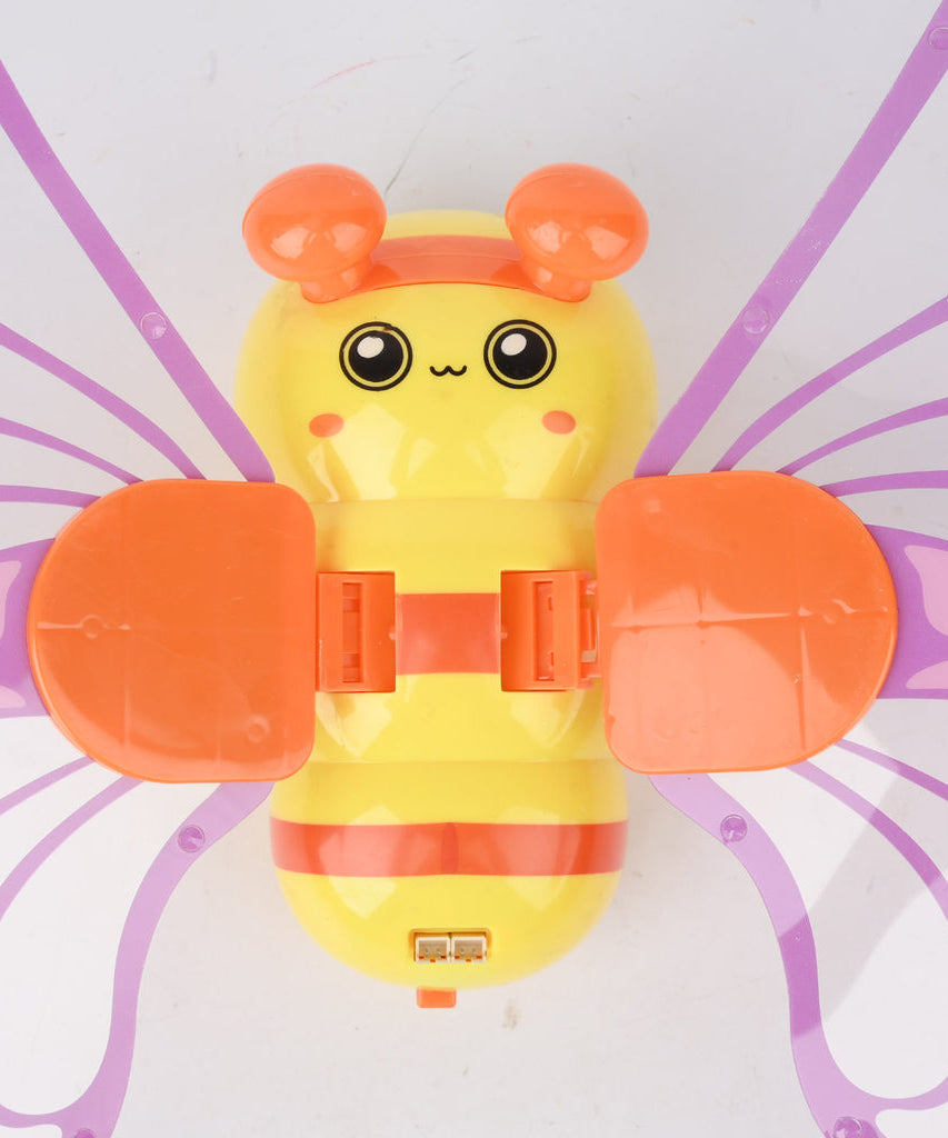 Flapping Bee Fairy Wings with Lights & Music – Motion-Activated Flying Bee Toy for Kids, Safe Non-Toxic, Interactive & Imaginative Play, Portable Gift (Box 9"x15")