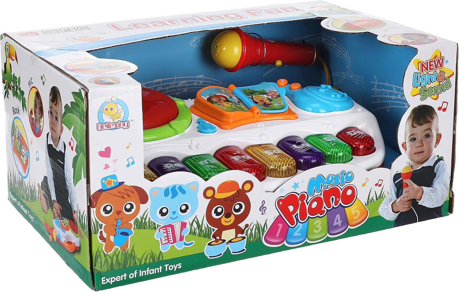 FiveStar Learning Fun Music Piano with Music and Lights for Kids