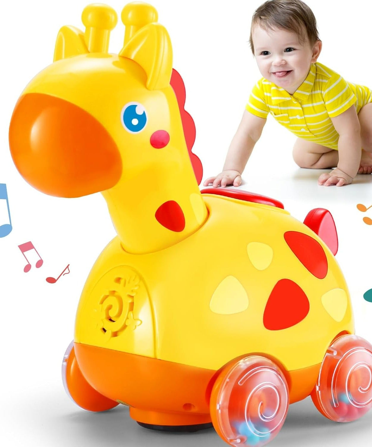 Bump & Go Giraffe for Crawling Baby Tummy Time Development Learning Toys - MINIMEE KIDS