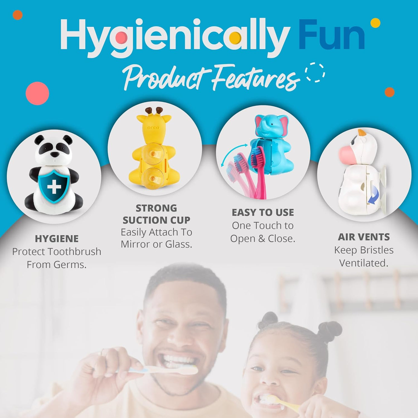 Flipper Fun Animal ToothBrush & Toothbrush Cover Set - Dog